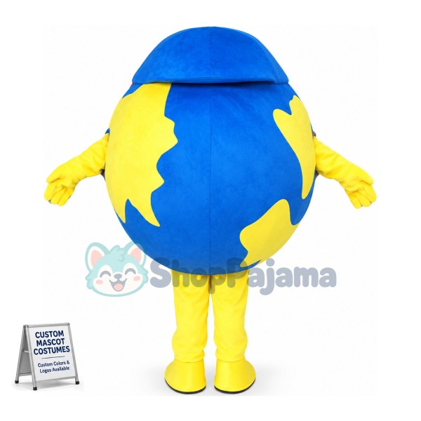 Customized Earth Ball With Blue Hat Mascot Costume 