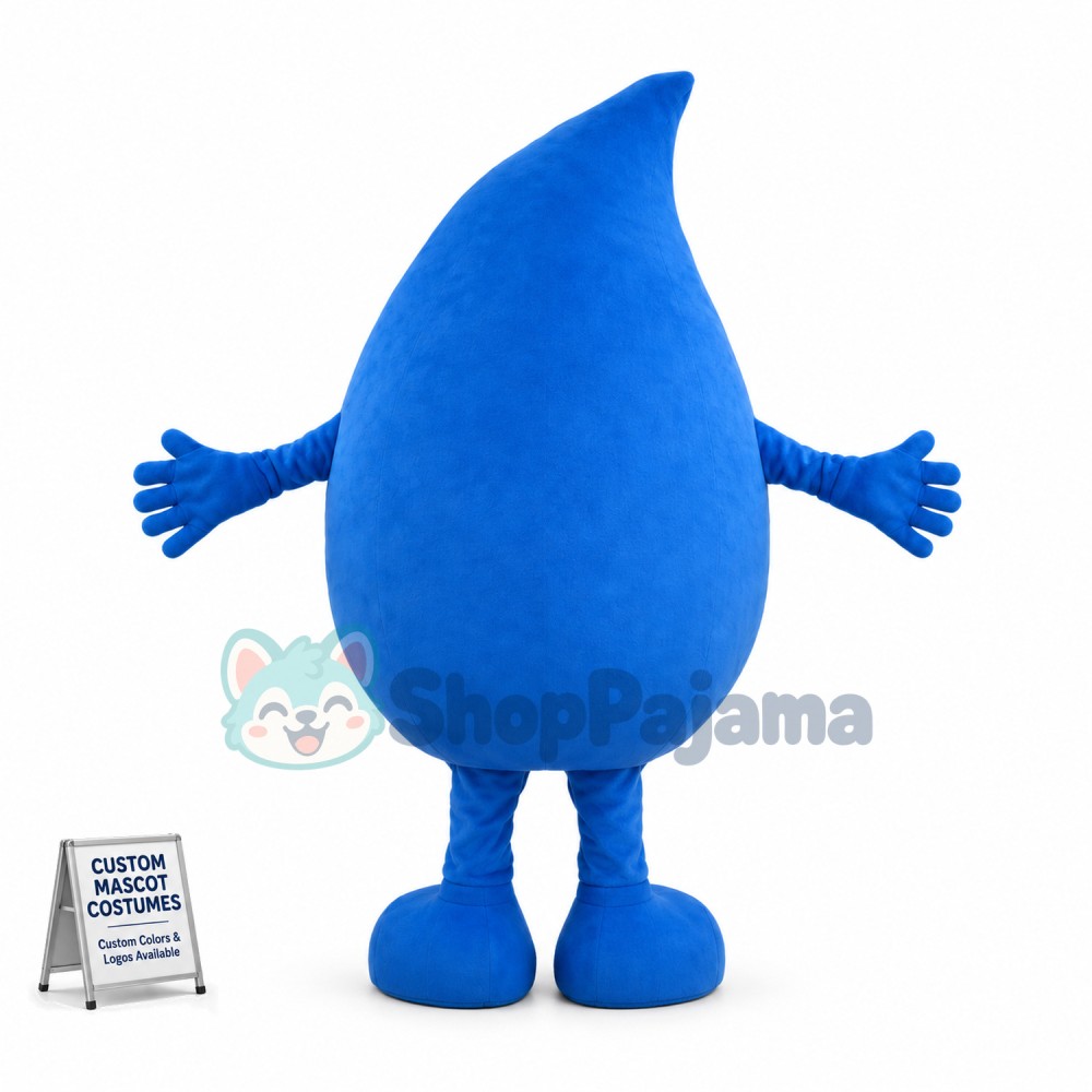 Huge Cartoon Blue Water Drop Mascot Costume	