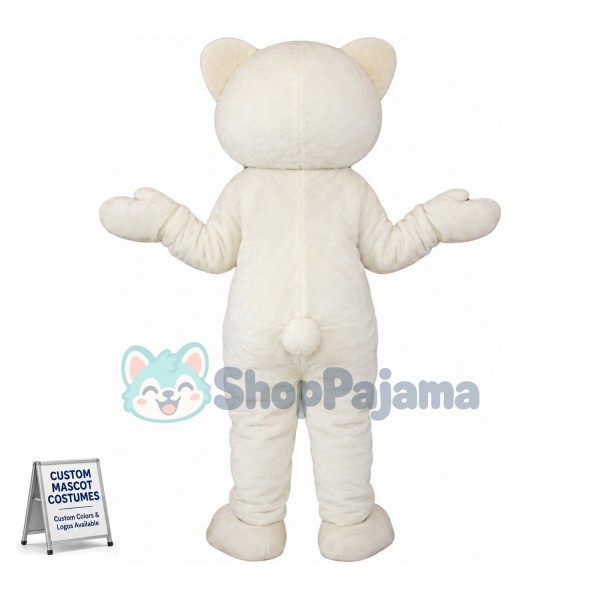 Lovely White Bear Mascot Costume For Adult