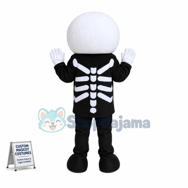 Skeleton Man Mascot Costume For Halloween Party