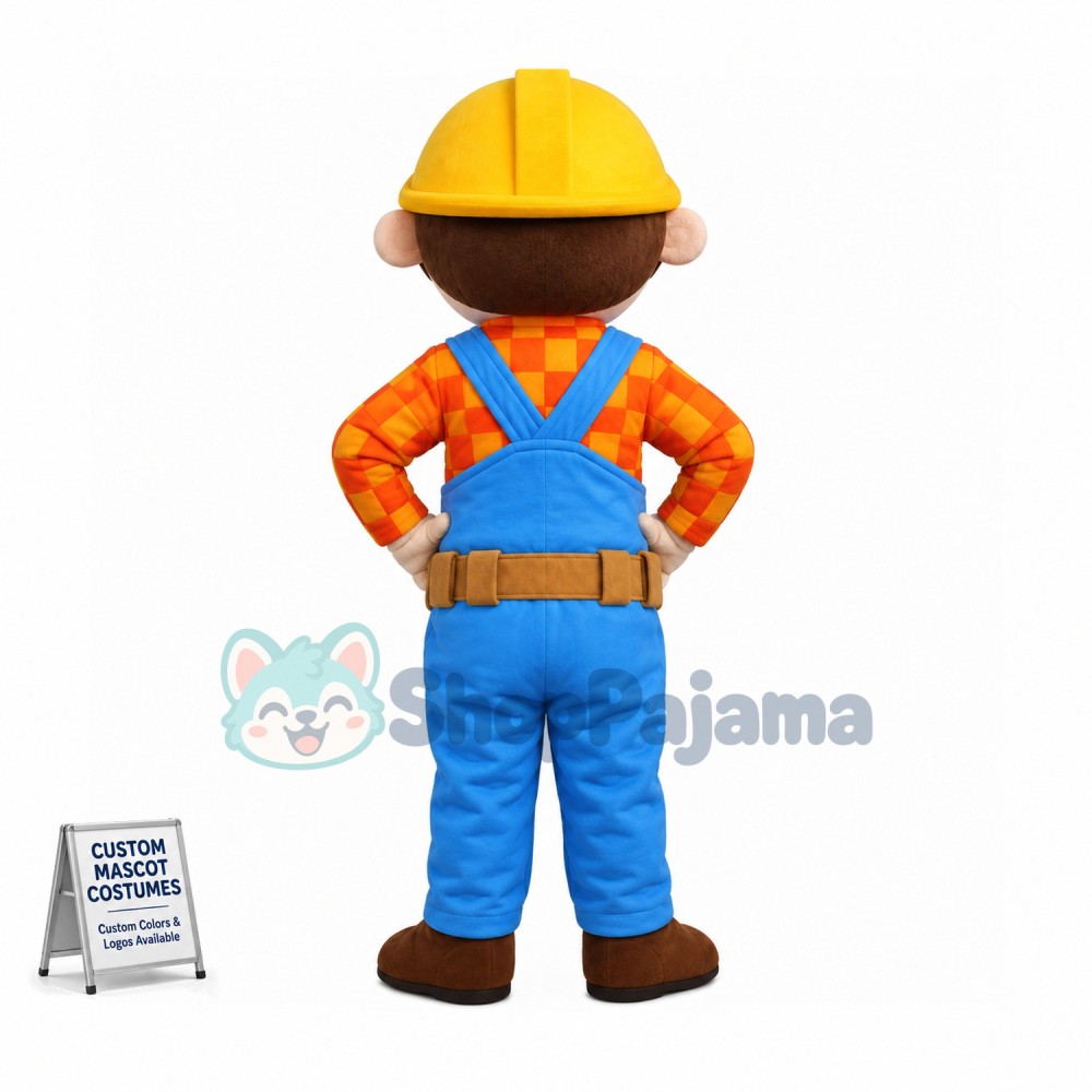 Enthusiastic Bob the Builder Mascot Costume 