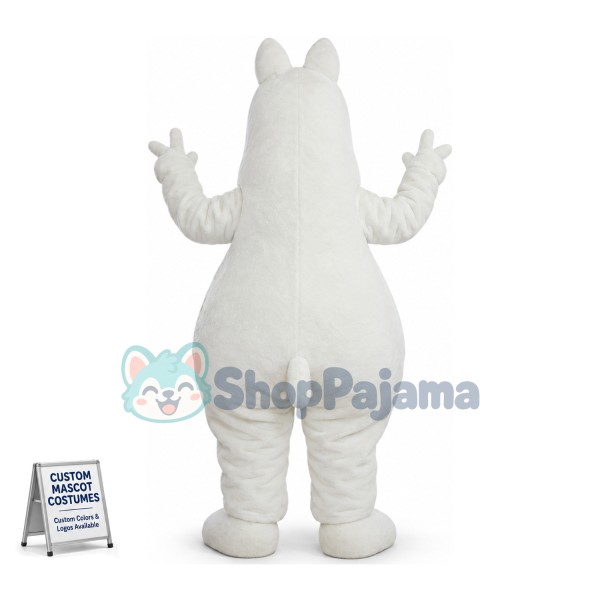 Adventurous Moomintroll the White Hippopotamus Mascot Costume 