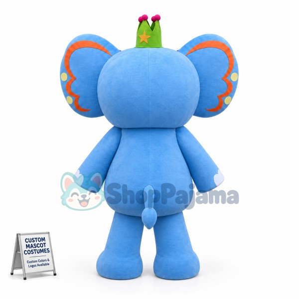 King Blue Elephant Lightweight Mascot Costume	