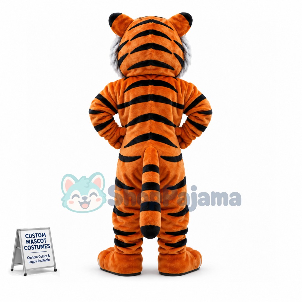Adult Plush Tiger Mascot Costume	