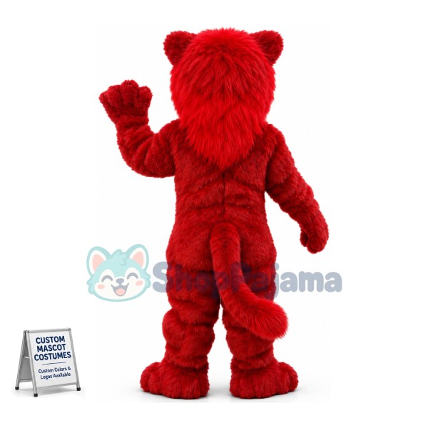 Howling Power Red Lion Mascot Costume