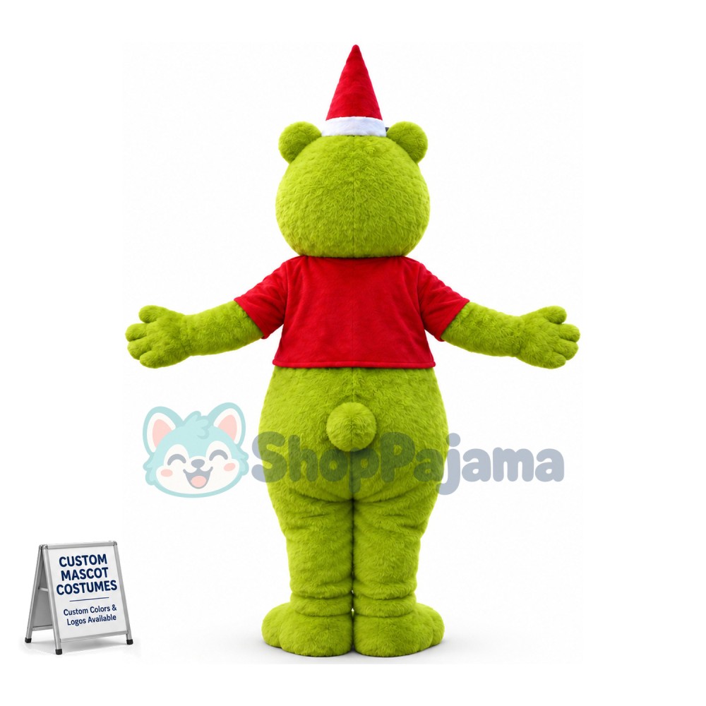 Christmas Green Ted Ted Humor Teddy Bear Mascot Costume	 