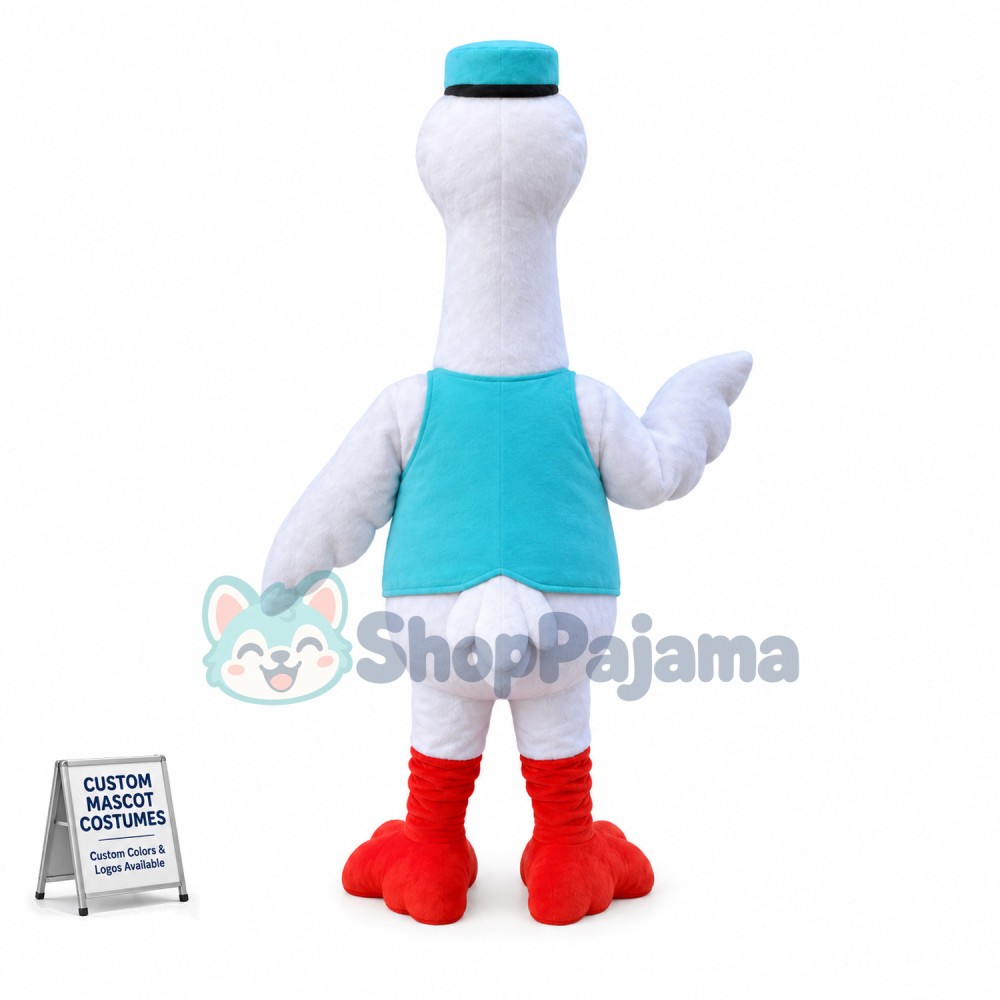 Waiter Long Beak Bird Mascot Costume	