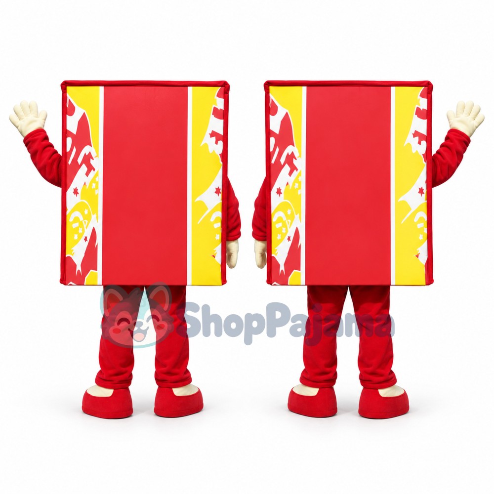 Deluxe Square Red Box Mascot Adult Costume	