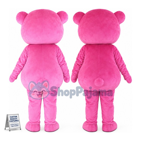 Pink Teddy Bear With Bow Tie Mascot Costume 