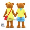 Holiday Teddy Bear Couple Mascot Costume	