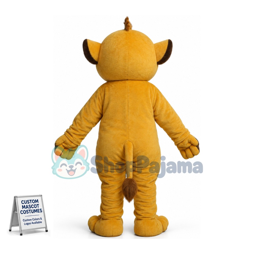 Playful Simba the Lion Cub Mascot Adult Costume 