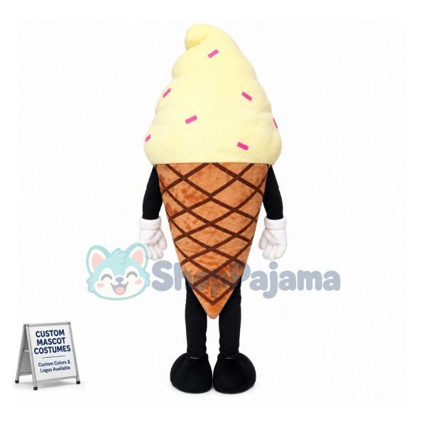 Huge Cartoon Creamy Ice Cream Cone Lightweight Mascot Costume	