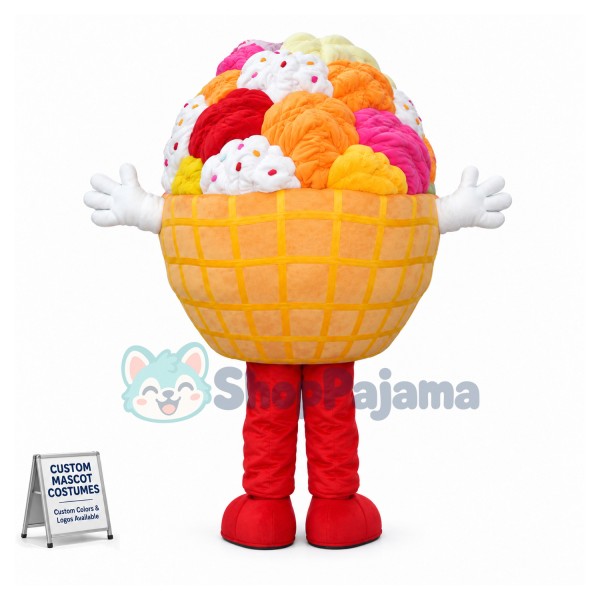 Huge Cartoon Ice Cream Sundae Lightweight Mascot Costume	