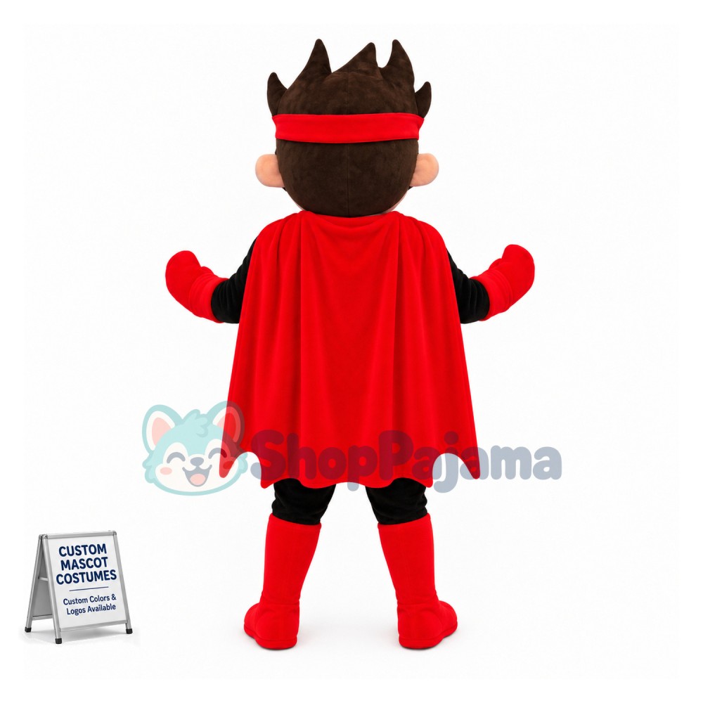 Super hero In Black Mascot Costume	