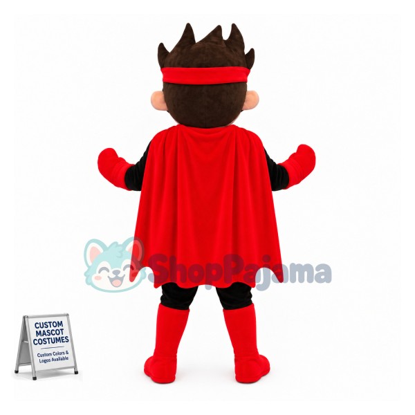 Super hero In Black Mascot Costume	