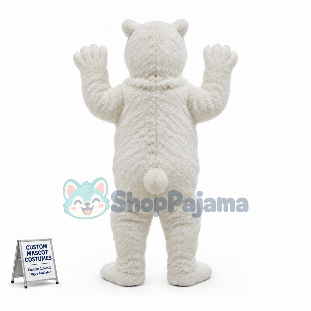 Almost Real Polar Bear Mascot Adult Plush Costume 