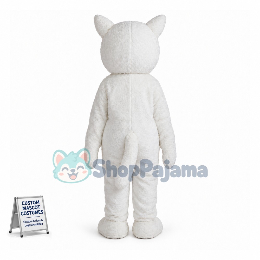 White Fox Mascot Costume 
