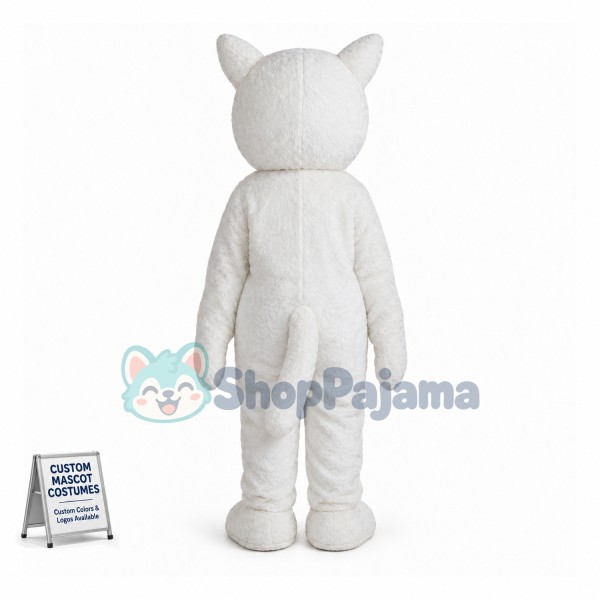 White Fox Mascot Costume 