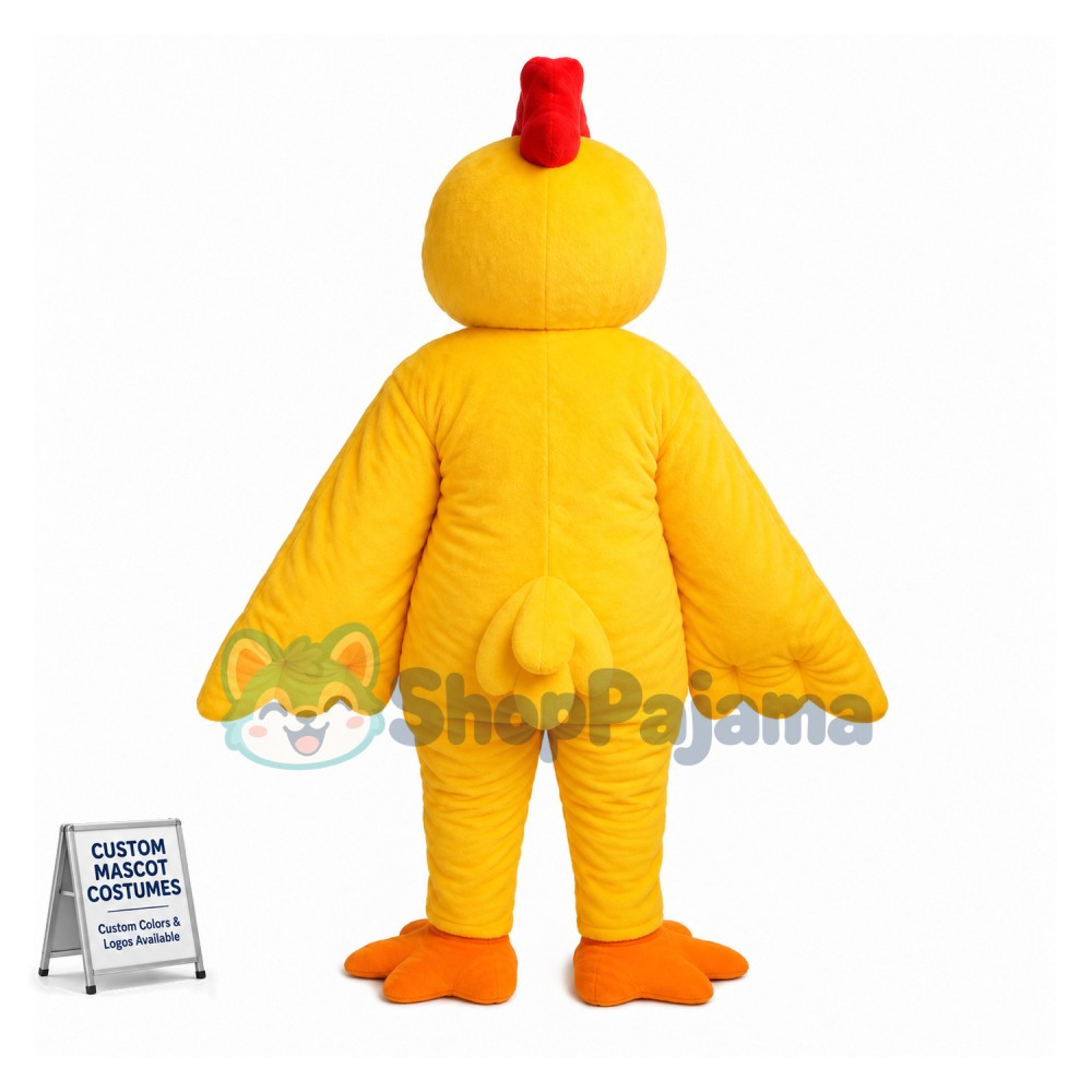 Funny Cartoon Yellow Chicken Mascot Costume	
