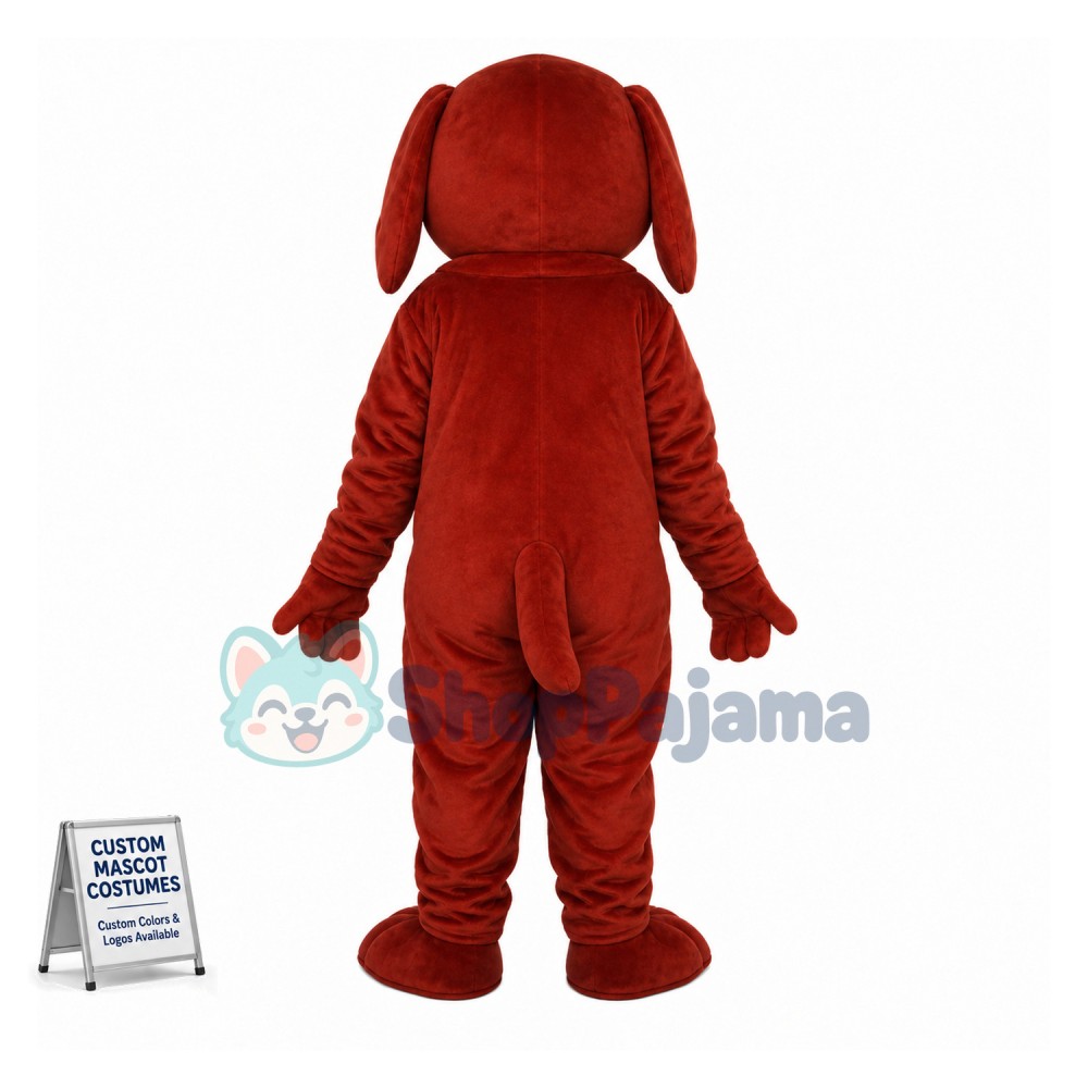Adult Cartoon Big Red Dog Mascot Costume 