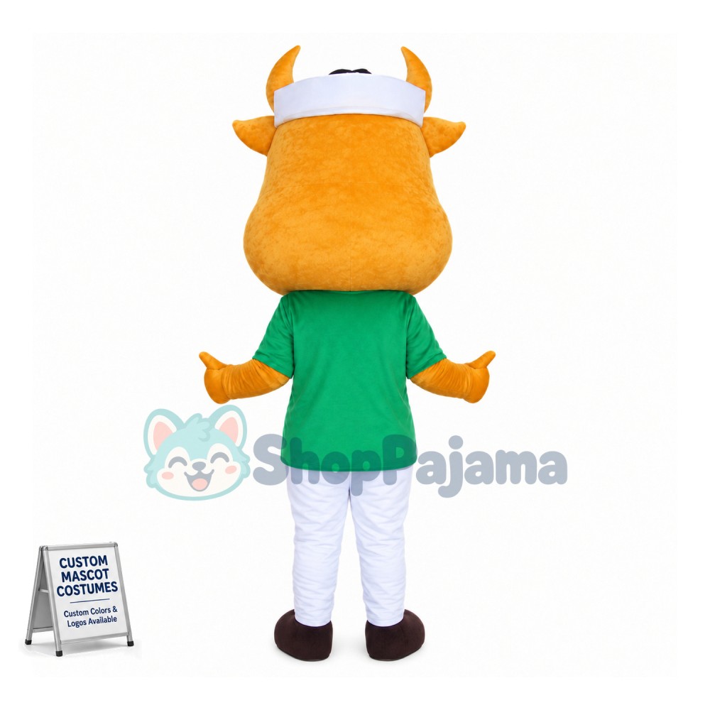 Yellow Bull Man Mascot Cartoon Costume