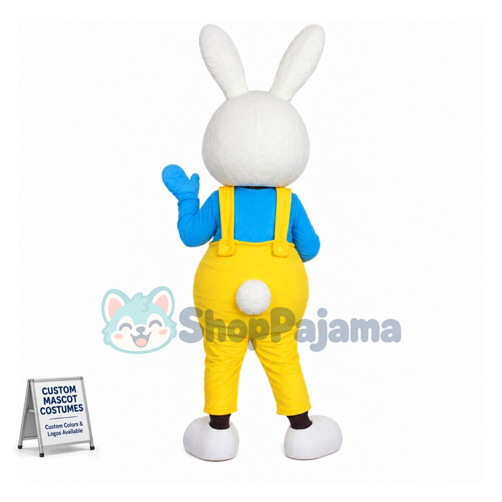 Adult Cartoon White Rabbit Mascot Costume