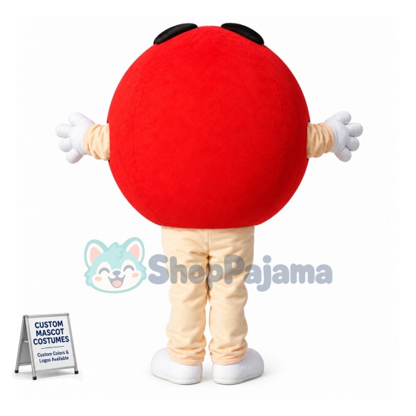 Funny Cartoon Red Chocolate Bean Mascot Costume	