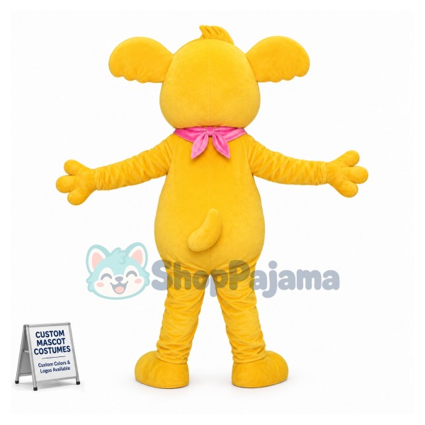 Adult Cartoon Golden Bear Mascot Costume 