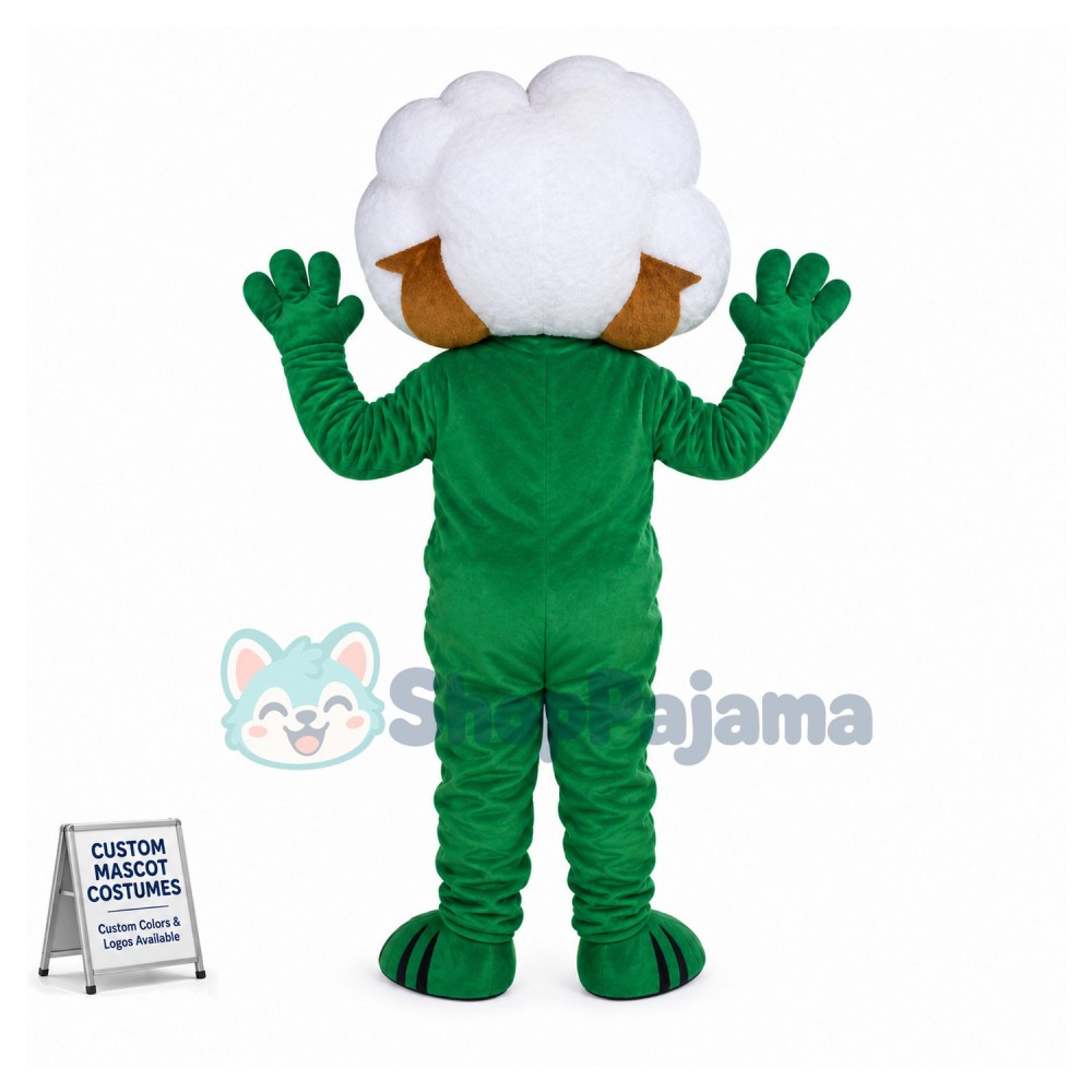Cartoon Cotton Head Man Mascot Costume	