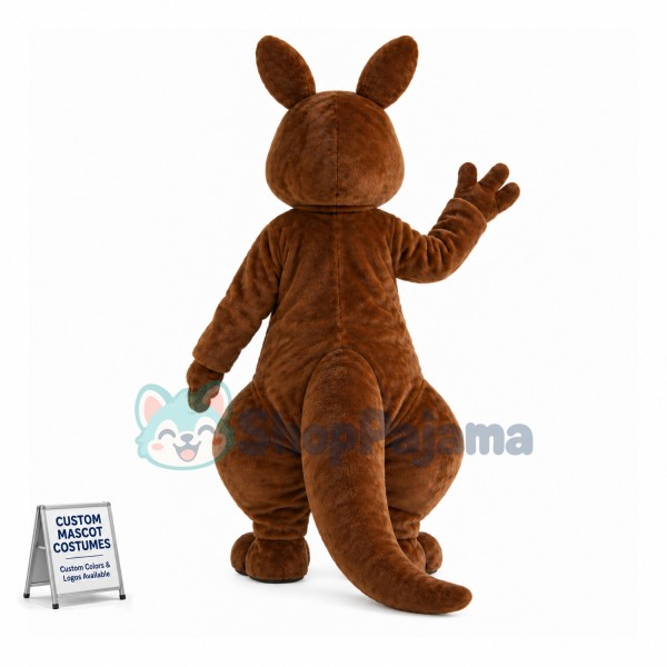 Mother Kangaroo With Baby Kangaroo In Pouch Mascot Costume 