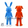 Cute Blue Bunny and Orange Fox Mascot Costume