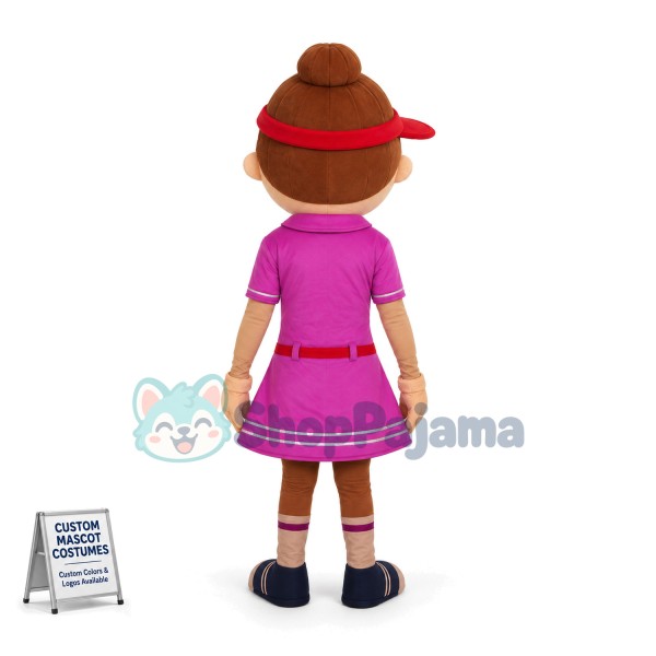 Beautiful Tennis Girl In Uniform Mascot Costume 