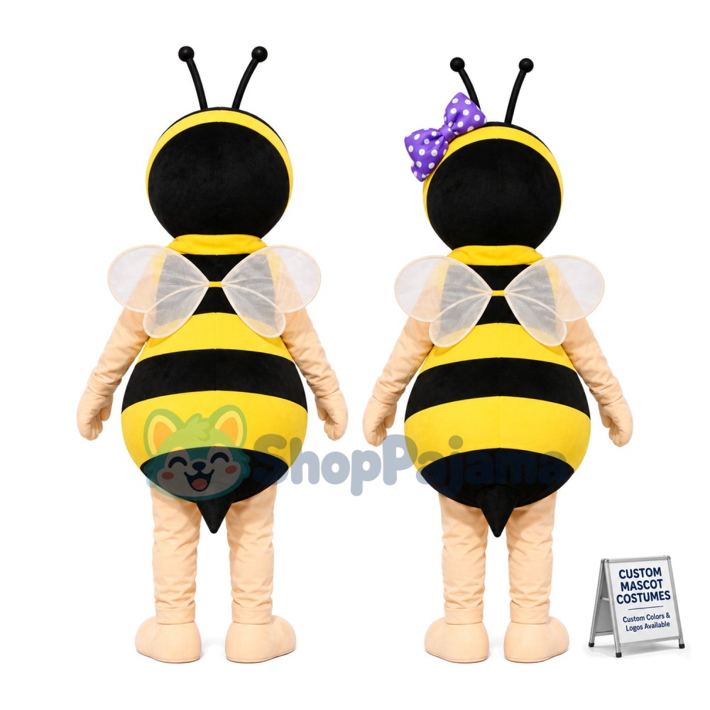 Cute Cartoon Honeybee Couple Mascot Costume 