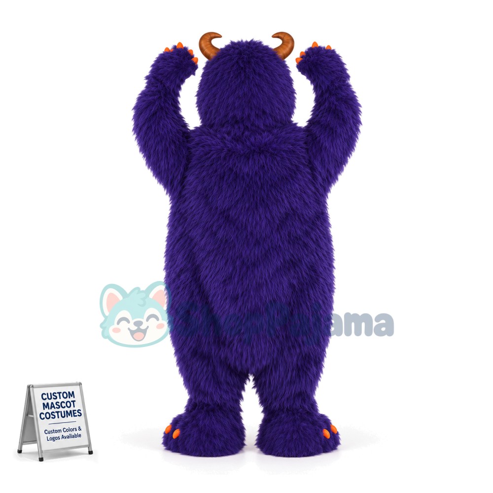 Lovely Blue Fur Monster Mascot Costume 
