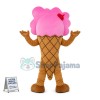 Adult Cartoon Pink Creamy Ice Cream Cone Mascot Costume	