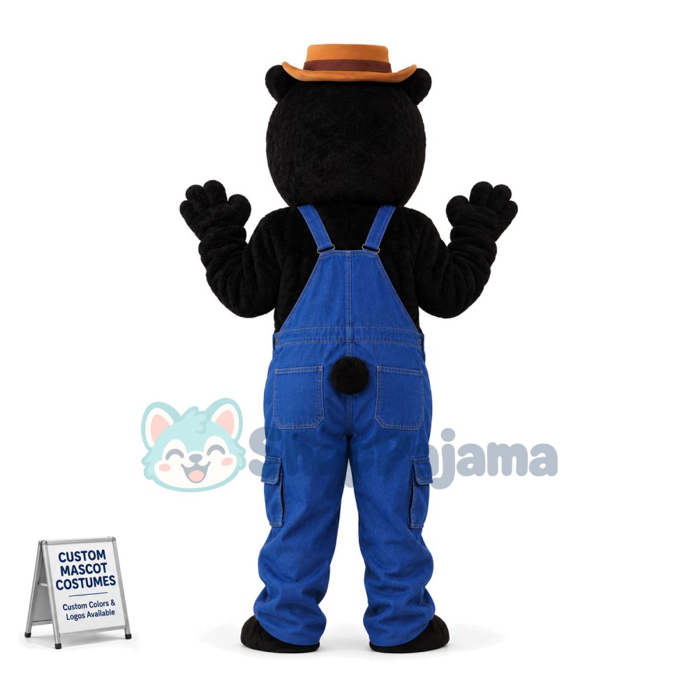 Worker Black Bear Mascot Costume 