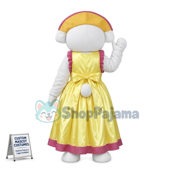Lady White Bear Mascot Costume