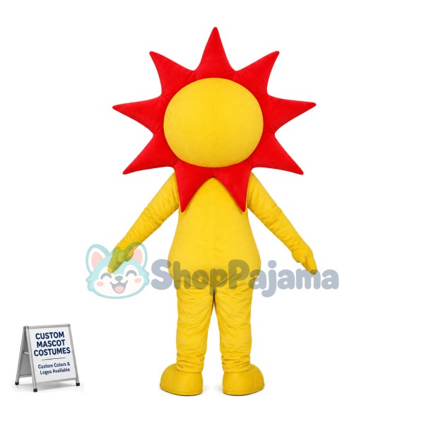 Scorching Sun Man Cartoon Mascot Costume 