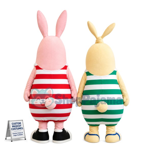 Carefree Rabbit Putin In Jail & Apathetic Rabbit Kirenenko In Jail Mascot Costume	
