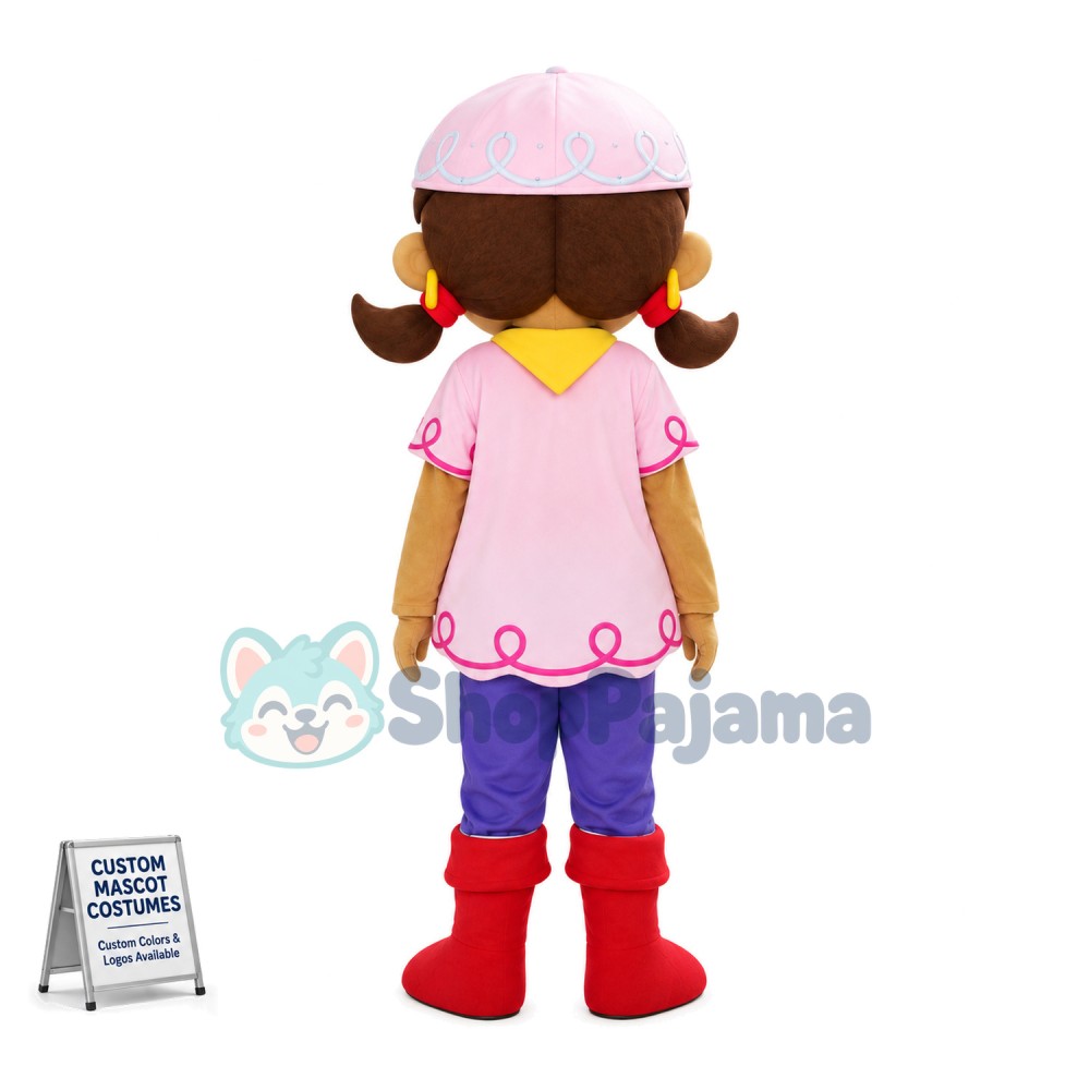 Adventurous Pirate Girl Izzy Mascot Costume 