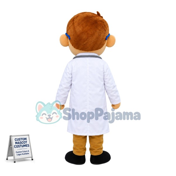 Doctor With Blue Glasses Mascot Costume	