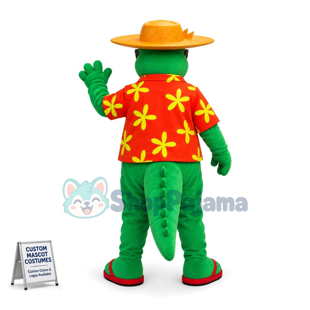 Cool Green Alligator Mascot Costume 