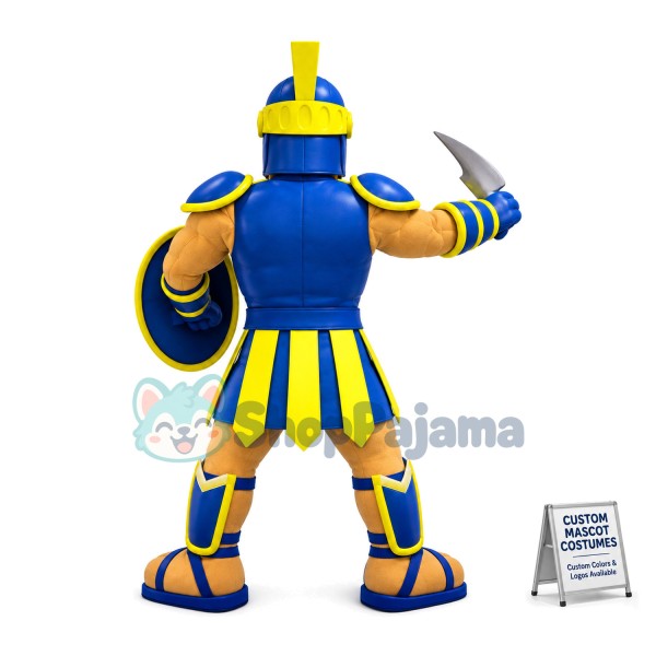 Royal Blue & Gold Spartan Warrior Mascot Costume 