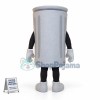 Lightweight Cartoon White Trash Can with Wheels Mascot Costume	