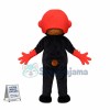 Black Mole In Red Helmet Mascot Costume	