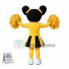 Black Cheerleader Wearing Yellow Uniform Mascot Costume 