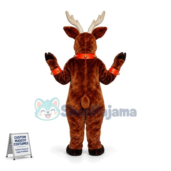 Christmas Reindeer With Bells Mascot Costume	