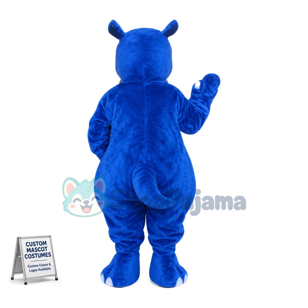 Blue Hippo Animal Mascot Costume 