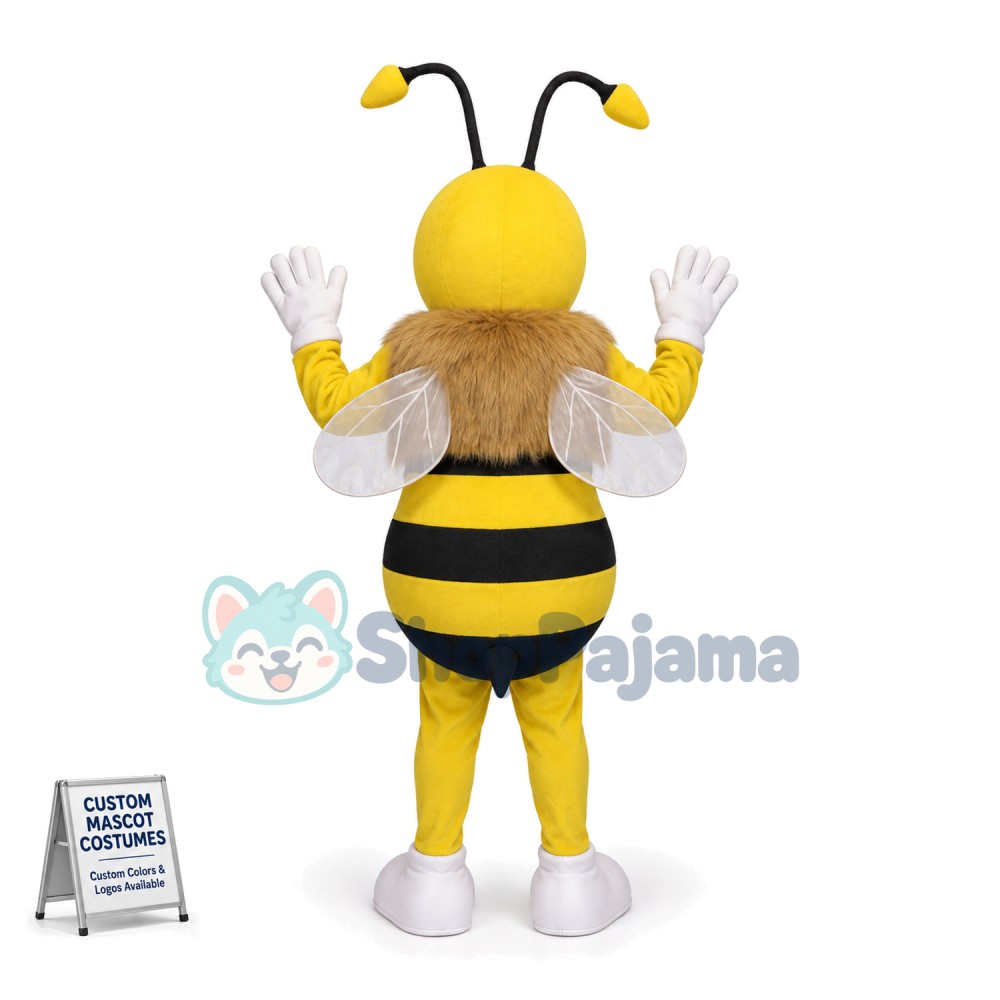 Happy Cartoon Hornet Bee Mascot Costume 