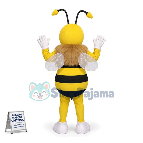 Happy Cartoon Hornet Bee Mascot Costume 
